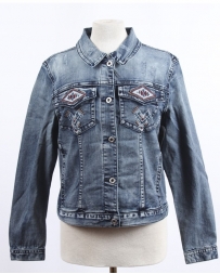 Grace in LA Ladies' Embroidered Denim Jacket