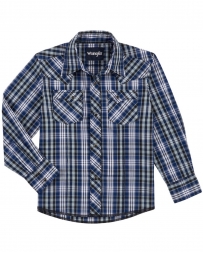 Wrangler® Boys' Fashion Snap LS Plaid