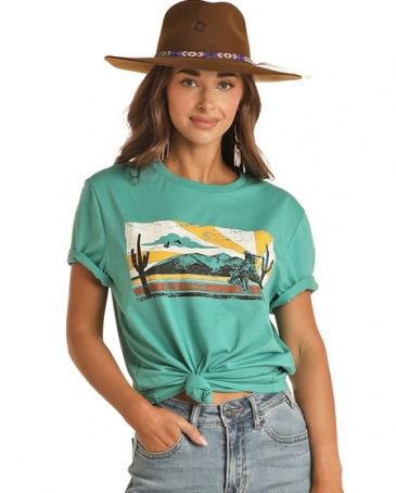 Rock and Roll Cowgirl® Ladies' Mountain Graphic Tee