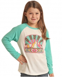 Rock and Roll Cowgirl® Girls' Mountain Scene LS Tee