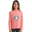 Rock and Roll Cowgirl® Girls' Western Skull LS Tee