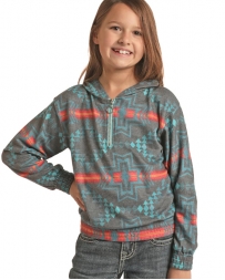 Rock and Roll Cowgirl® Girls' Aztec Print 1/4 Zip