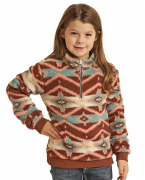 Rock and Roll Cowgirl® Girls' Aztec Sherpa Pullover