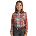 Rock and Roll Cowgirl® Girls' Ombre Plaid LS Snap Shirt