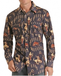 Rock & Roll Cowboy® Men's LS Conversation Print Shirt