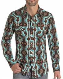 Rock & Roll Cowboy® Men's LS Aztec Print Snap Shirt