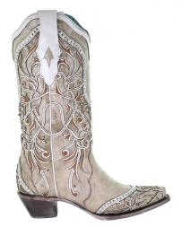 Corral Boots® Ladies' White Overlay & Embroidered Boots