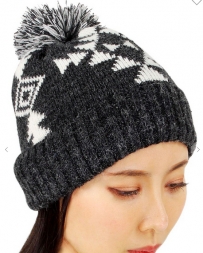 Ladies' Black Aztec Beanie