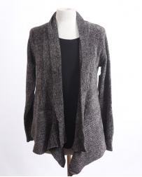 Ladies' Charcoal Chenille Cardigan