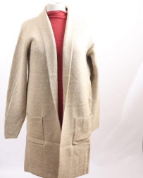 Ladies' Oatmeal Long Cardigan