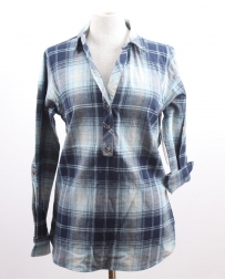 Ladies' Plaid Roll Tab Pullover