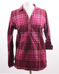 Ladies' Plaid Roll Tab Pullover