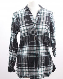 Ladies' Plaid Roll Tab Pullover