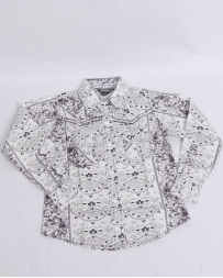 Cowgirl Hardware® Girls' Vine Floral LS Snap Shirt