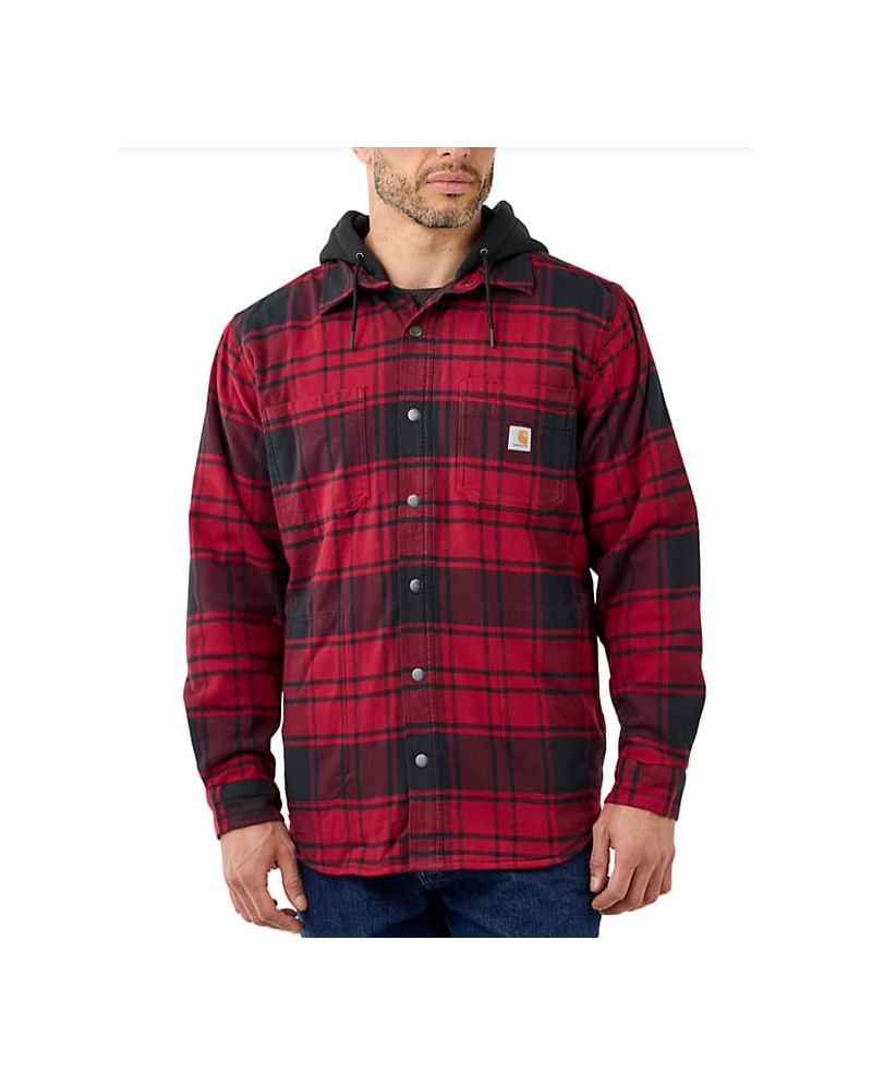 Fleece lined hooded flannel discount
