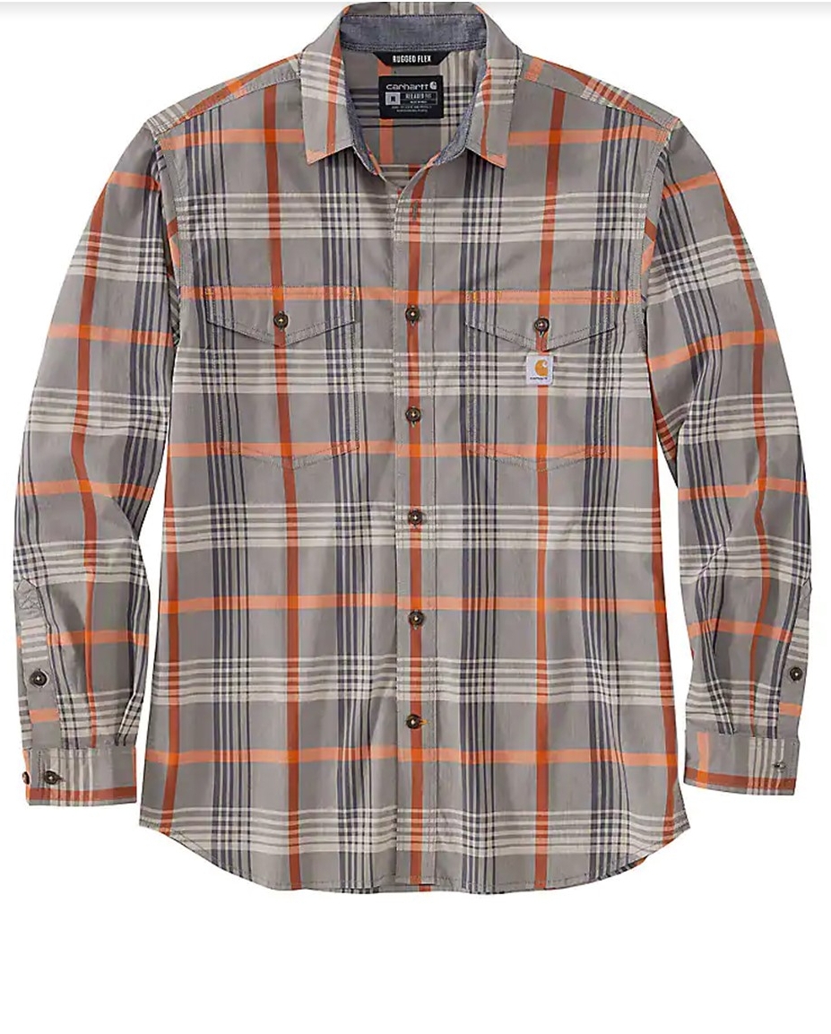 トップス Carhartt Flannel Shirt Carhartt Men's Rugged Flex Relaxed Fit Midweight Plaid