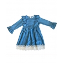 Girls' Inf/Tdlr Denim & Lace Dress