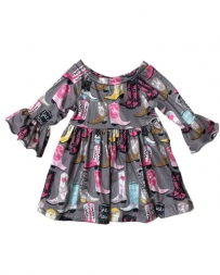 Girls' Inf/Tdlr Cowboy Boot Bell Sleeve Dress