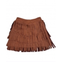 Girls' Toddler Fringe Suede Skirt