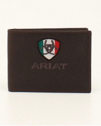 Ariat® Men's Bi Fold Mex Flag Logo Wallet