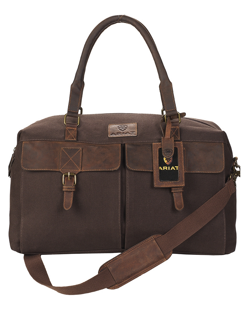 Ariat® Leather/Canvas Duffle Bag Fort Brands