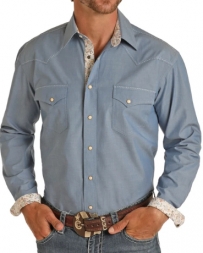 Rock and Roll Cowboy® Men's L/S Fancy Chambray Snap