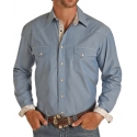 Rock and Roll Cowboy® Men's L/S Fancy Chambray Snap