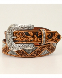 Angel Ranch® Ladies' Zig Zag Stones Tooled Belt