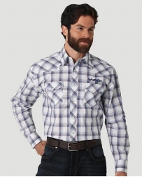 Wrangler® Men's Logo LS Plaid Shirt