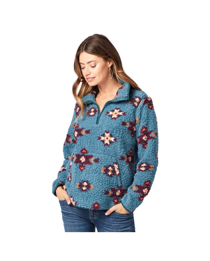 Wrangler Retro® Ladies' 1/4 Zip Sherpa Pullover - Fort Brands Wrangler Retro® Ladies' 1/4 Zip Sherpa Pullover - Fort Brands
