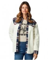 Wrangler® Ladies' Western Boyfriend Sherpa Shirt
