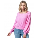 Wrangler® Ladies' Pink Smocked Top