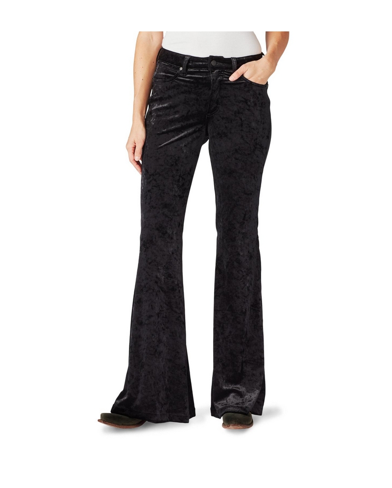 Wrangler® Ladies' Black Velvet Flare