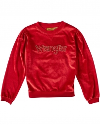 Wrangler® Girls' Crushed Velvet Logo Top