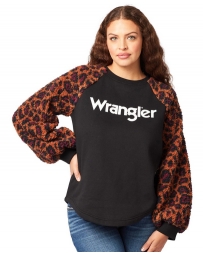 Wrangler® Ladies' Cheetah Sleeve Pullover