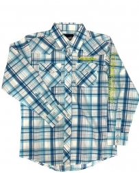 Wrangler® Boys' Logo LS Plaid Shirt