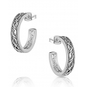 Montana Silversmiths® Ladies' Barbed Wire Hoop Earrings