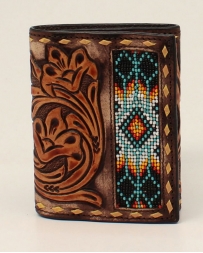 3D Belt Company® Men's Beaded Inlay Trifold Wallet