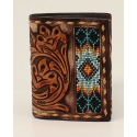 3D Belt Company® Men's Beaded Inlay Trifold Wallet