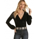 Rock and Roll Cowgirl® Ladies' Black Velvet Body Suit