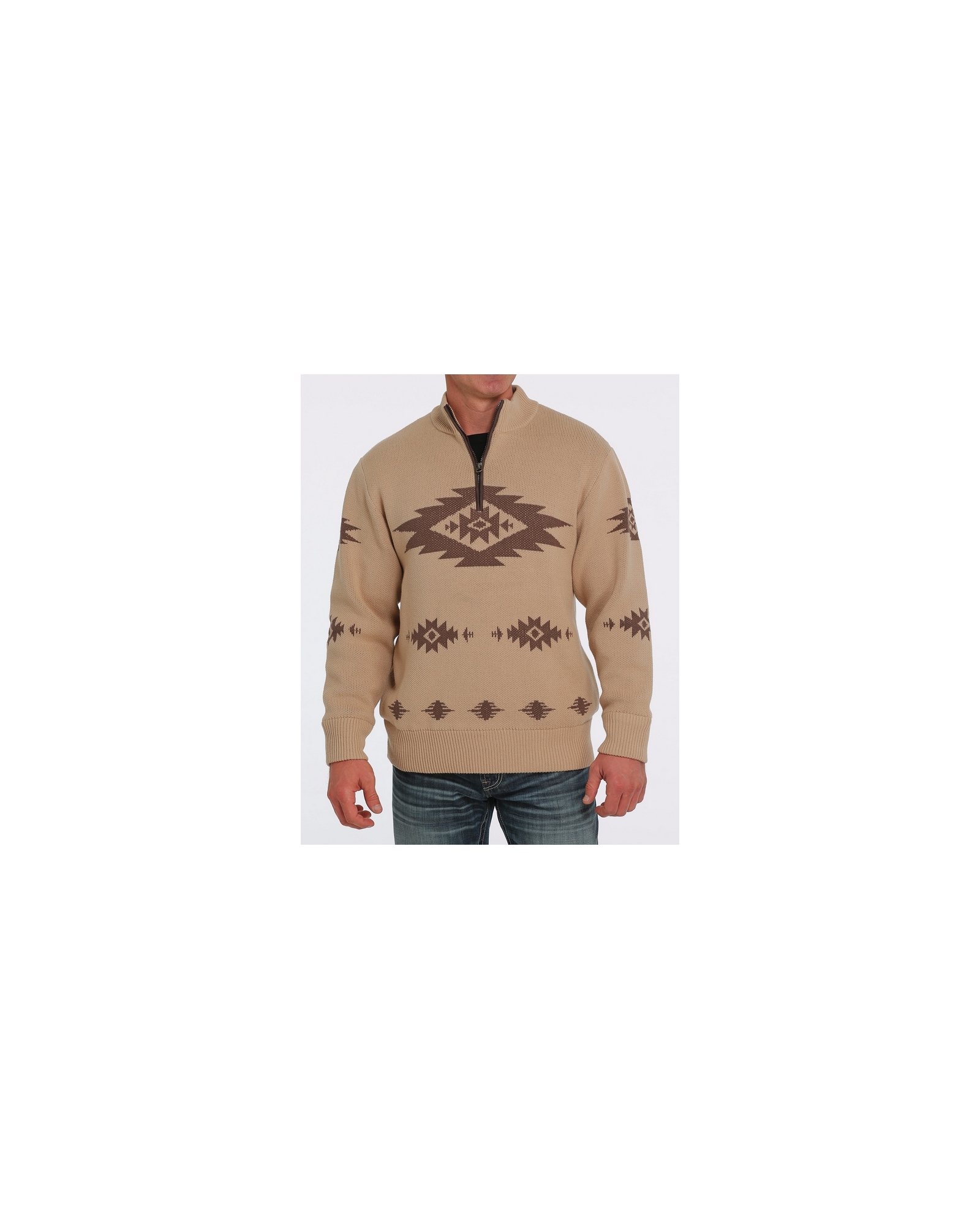 Cinch® Men's 1/4 Zip Aztec Pullover Sweater - Fort Brands
