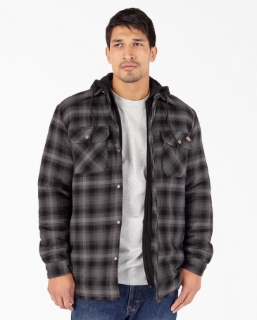 Dickies® Men's Fleece Hooded Flannel Shirt Jack - Fort Brands