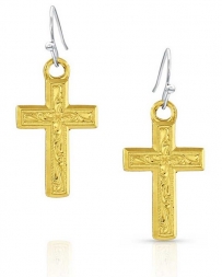 Montana Silversmiths® Ladies' Gold Faith Cross Earrings