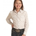 Panhandle® Girls' Horseshoe Print LS Snap Shirt