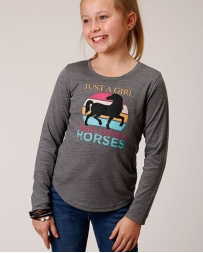 Roper® Girls' Just a Girl Who Loves Horse Top