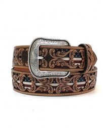 M&F Western Products® Men's Flag Underlay Tooled Belt