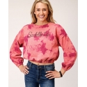 Roper® Ladies' Tie Dye Saddle Up Crop Sweatshirt