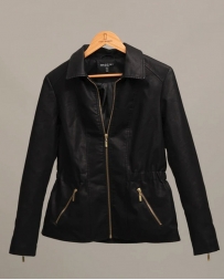 Pine Apparel® Ladies' Collard Vegan Leather Jacket