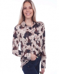 Scully Leather® Ladies' Cow Print LS Blouse