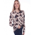 Scully Leather® Ladies' Cow Print LS Blouse